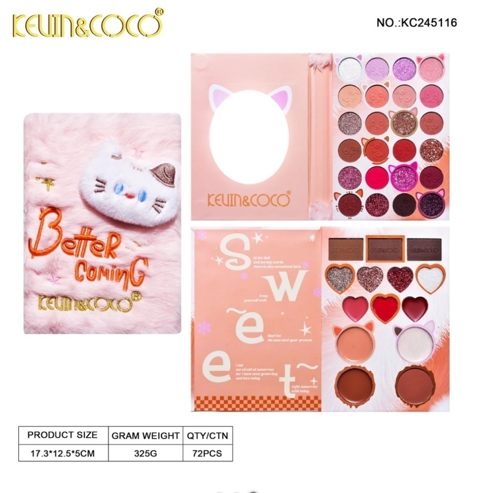 Kevin and CoCo Better Coming COLOR FLUFFY KITTY MAKEUP PALETTE NEW